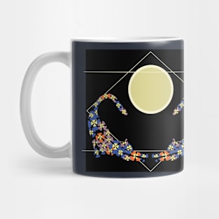 Stretching Cats Bowing to Moon Mug